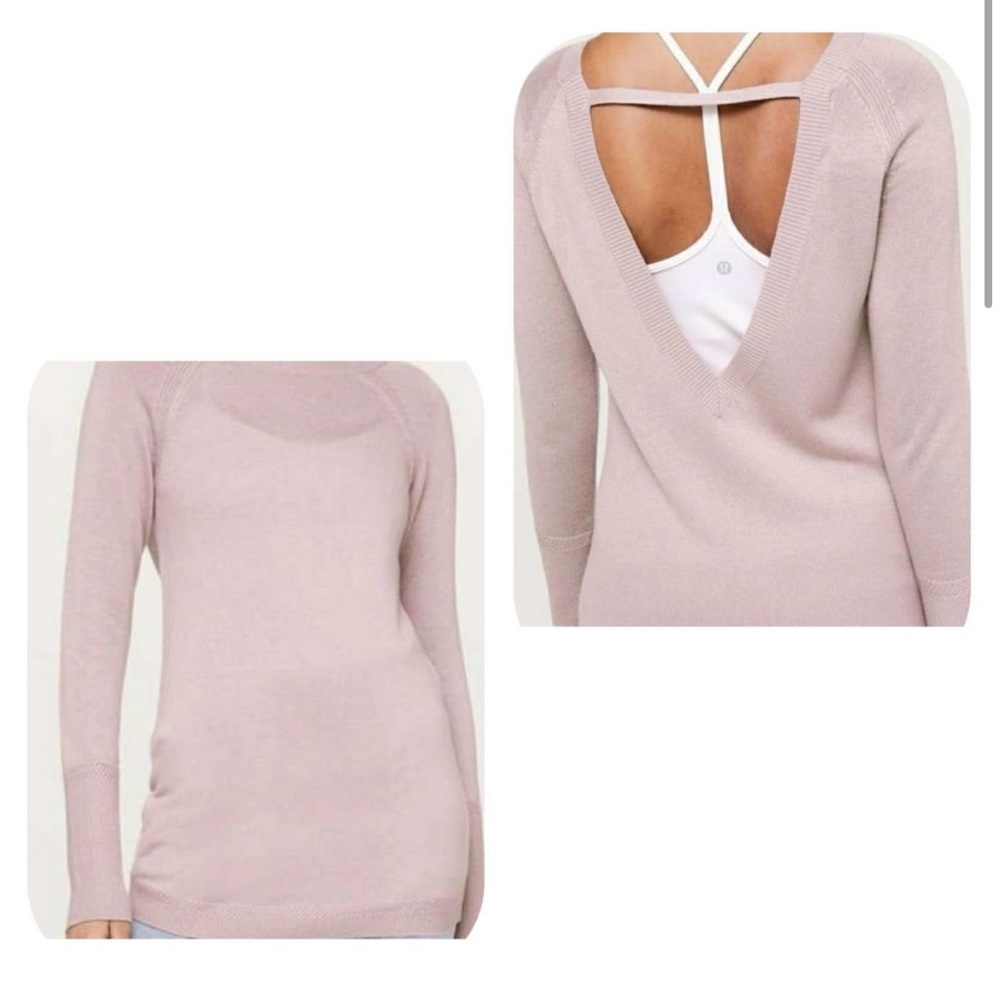 Lululemon Unity Drop Back Sweater Smoky Blush 10